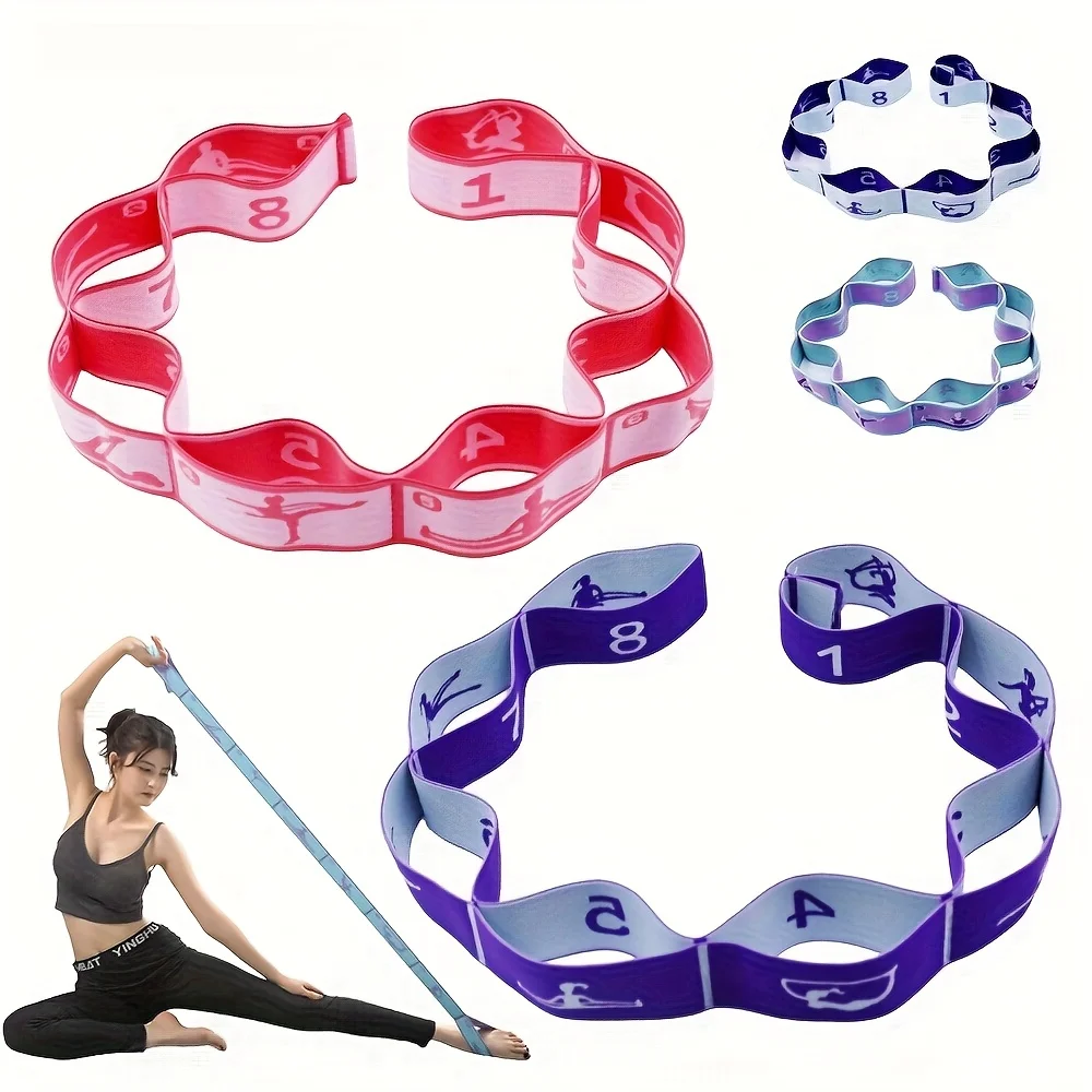 8-Segment Non-Slip Medium Tension Nylon Exercise Band, Stackable, Ideal for Yoga, Pilates, Dance, Home Gym & Travel