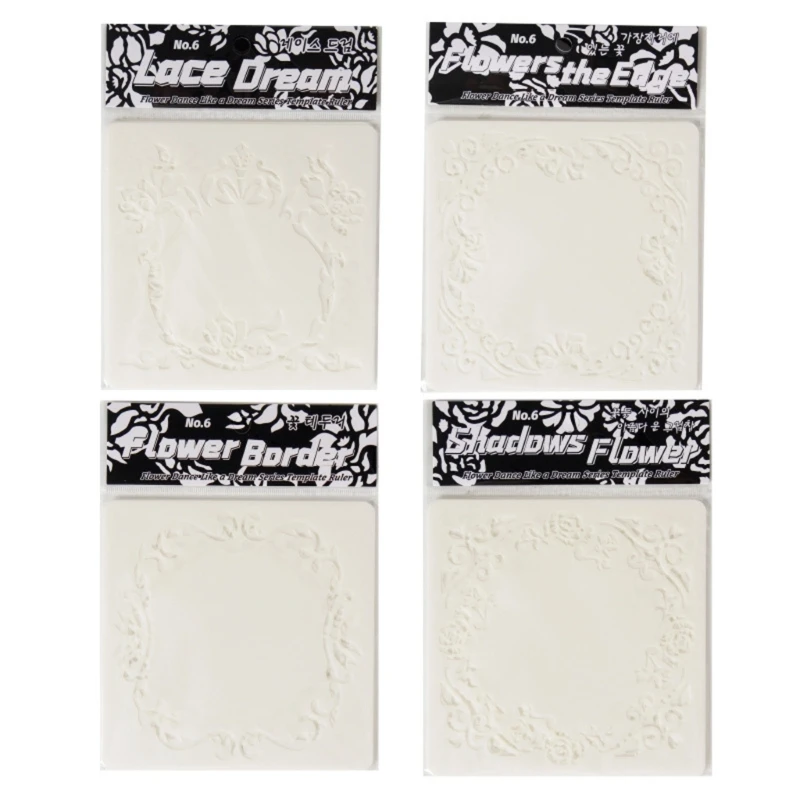

W89C 6Pcs Flower Drawing Stencils 5x5Inch Professional PET Painting Templates For Painting Card Making Kid Room Decoration