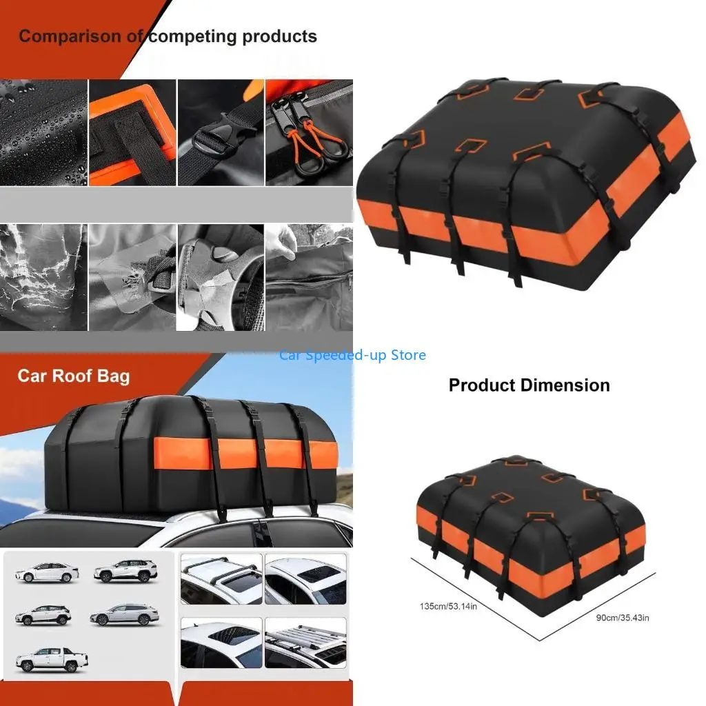 

X5XF Cargo Roof Bag for All Vehicle Roofs Waterproof Rack Bag Rooftop Storage