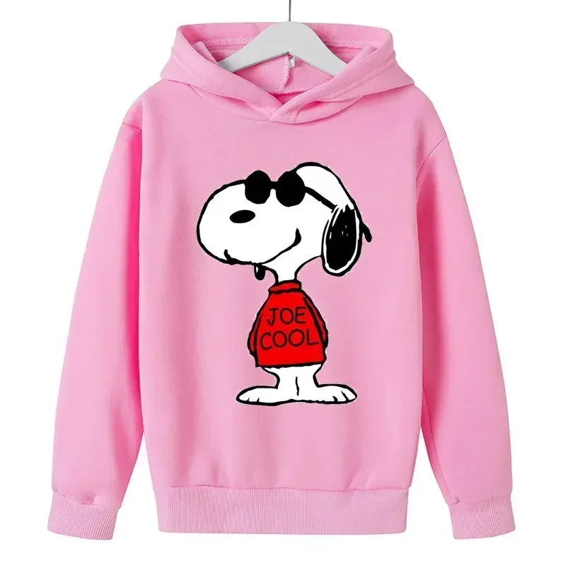 Snoopy Cartoon Anime Children Pullover Tops 2024 New Fashion Boy Girl Kids Hoodie Spring Autumn Children\'s Sweatshirt Clothes