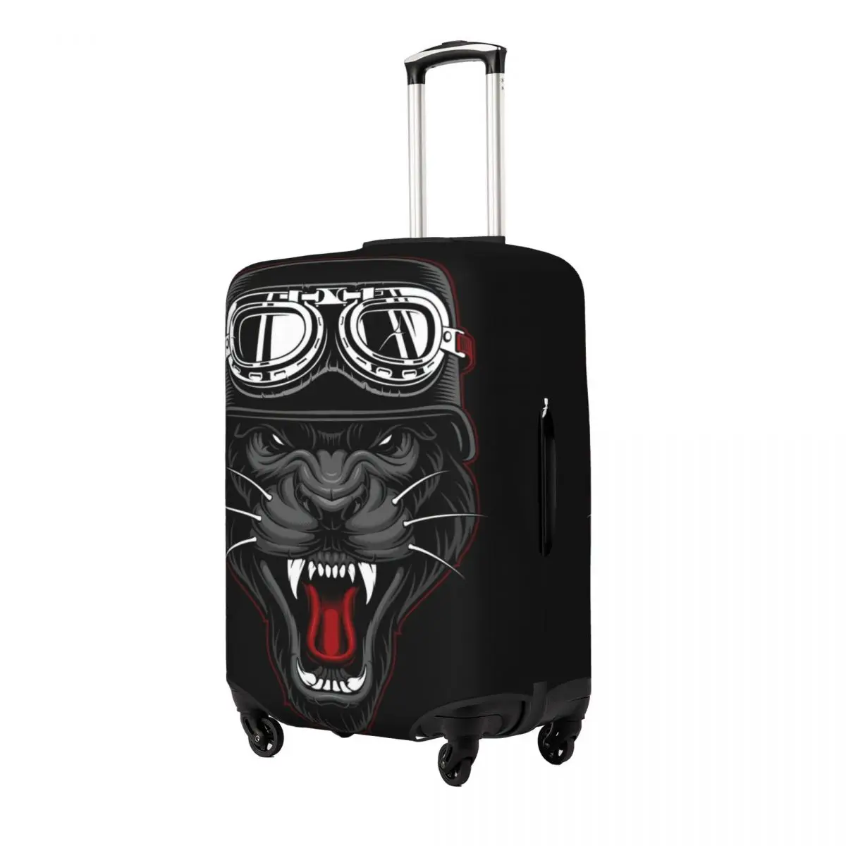 Panther Biker Mascot Print Luggage Protective Dust Covers Elastic Waterproof 18-32inch Suitcase Cover Travel Accessories