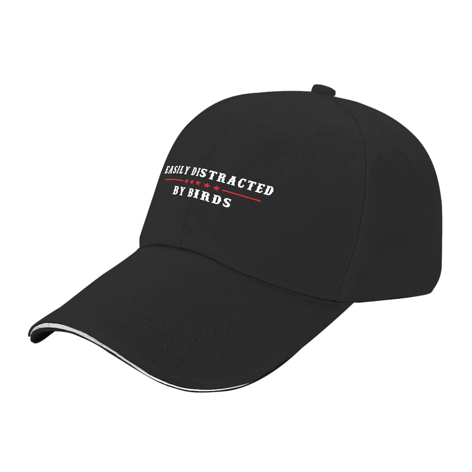 Easily Distracted by Birds Trucker Hat Women Hats AllBlack Hiking Hat Gifts for Him Golf Hats