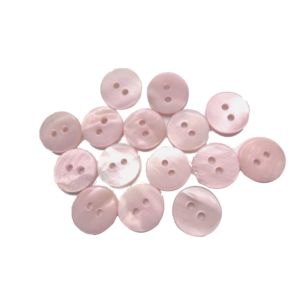 5PC Romantic Pink Round Natural Mother of Pearl Seashell 2-holes Flatback Button DIY Shirt Suit Cufflink Scrapbook Sewing Crafts