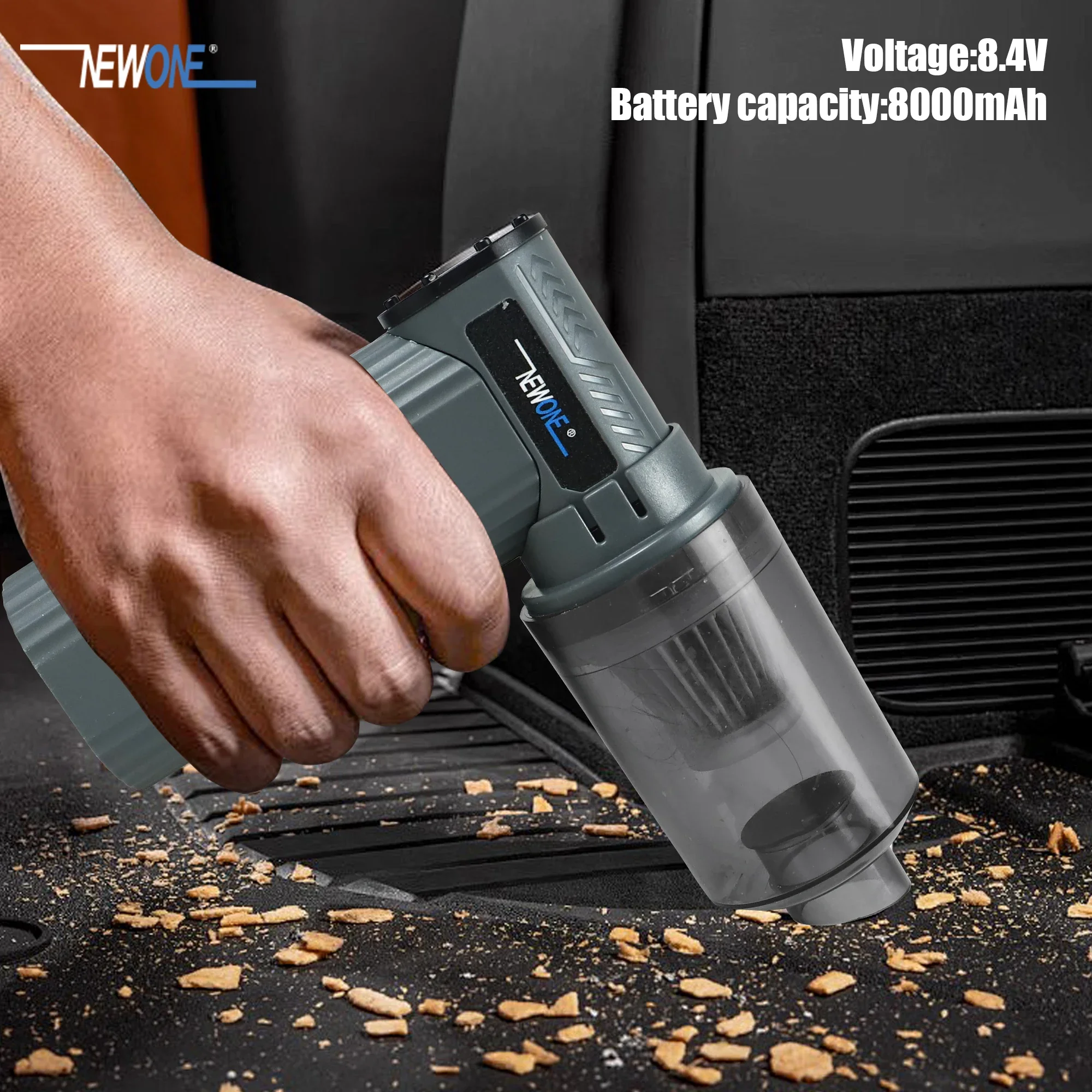 8.4V小型ヘアドライヤー、高速ヘアドライヤー、USB充電ポート、屋内および車の掃除に適した掃除機内蔵