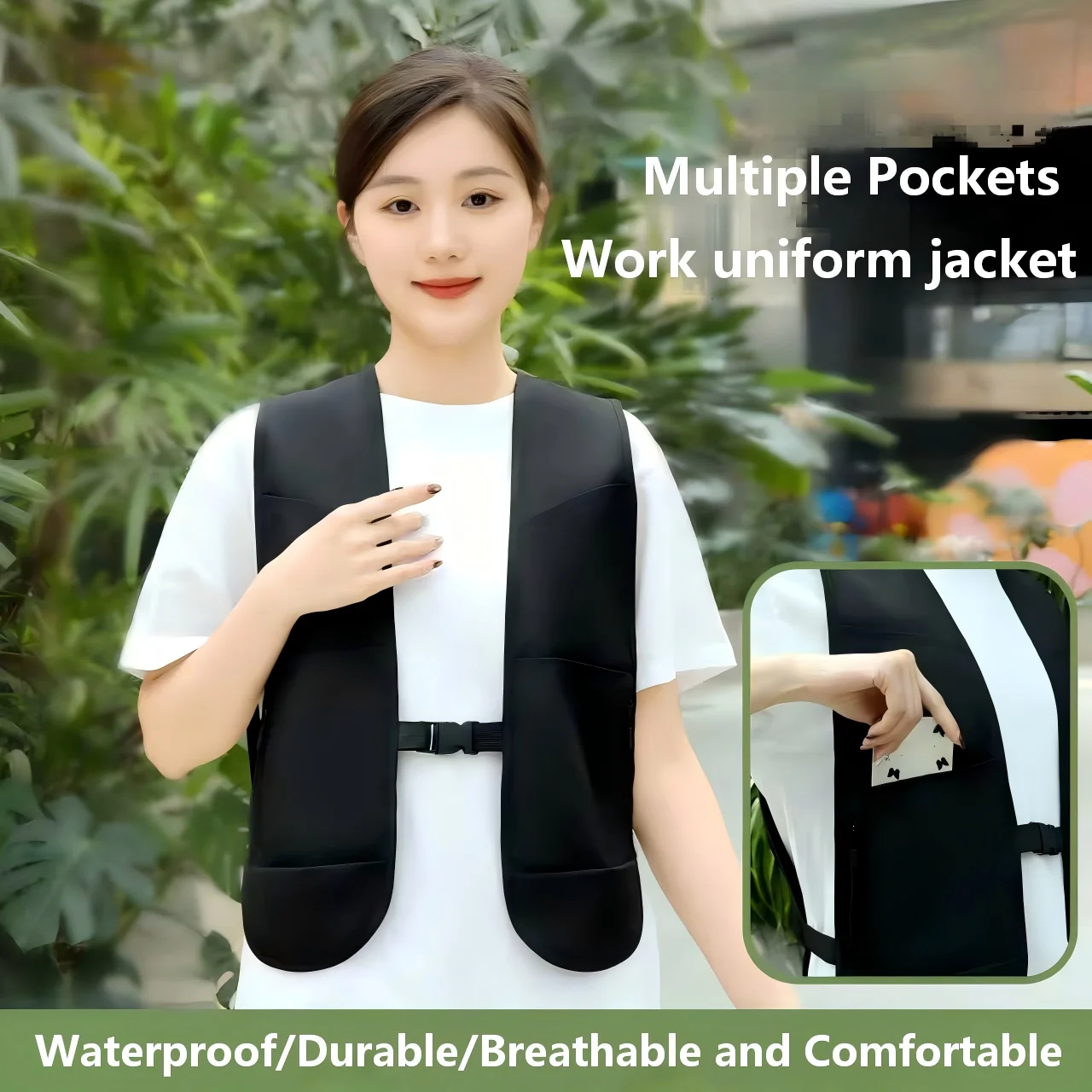 Lightweight Zipper Work Vest for Summer - usage example