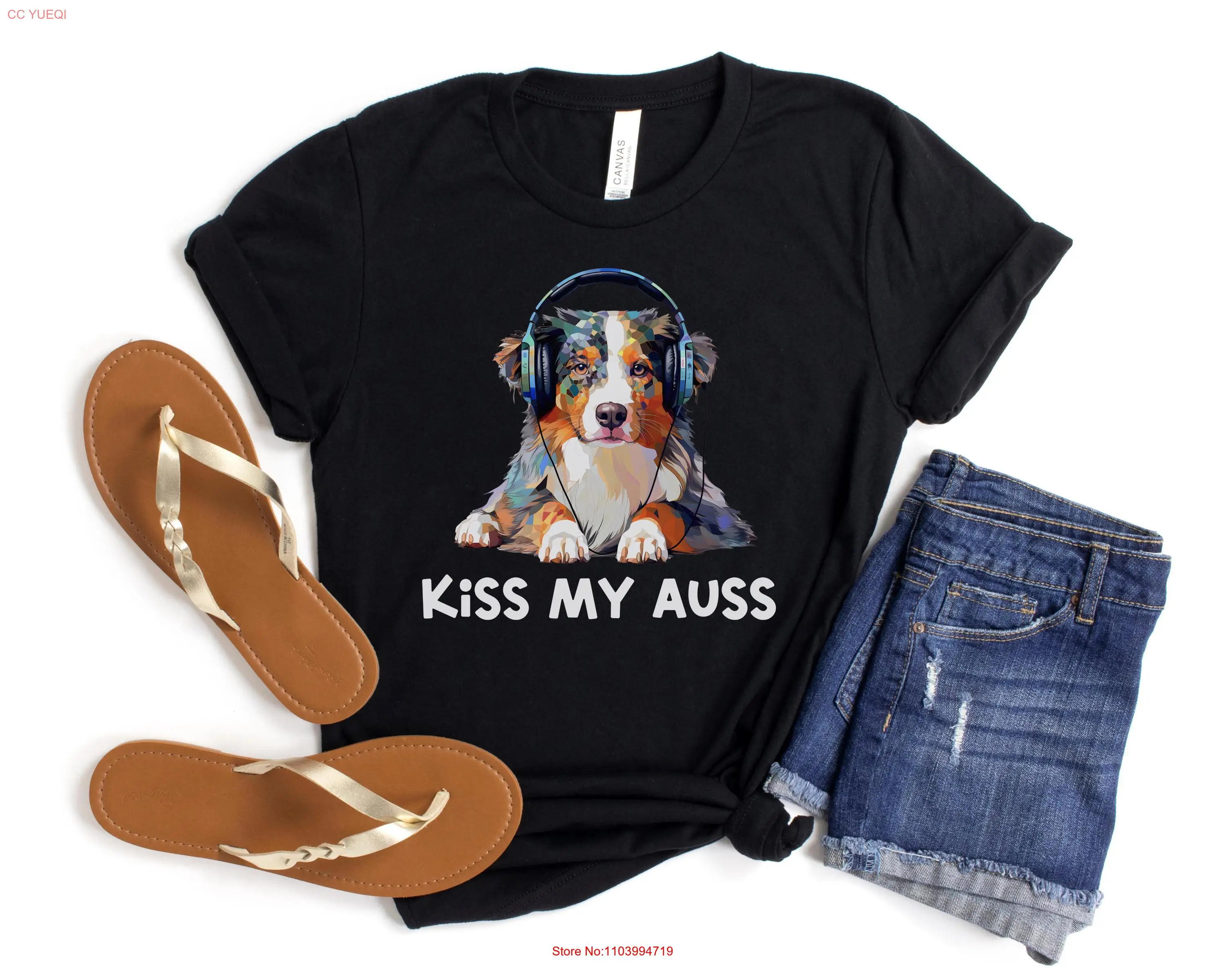 funny australian shepherd shirt kiss my auss t gift for aussie owner dog lover sarcastic women's tee mom dad punny