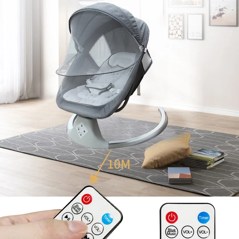 Electric Baby Rocking Chair Intelligence Swing for Children Remote Control Sleeping Lounger Swing with Bluetooth and Five Gear