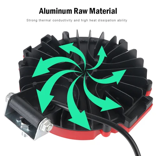 Imagen 2 del producto Barra de luz LED redonda de 7 pulgadas, foco de trabajo de 51W para camión, Tractor, 4x4, luz de conducción todoterreno