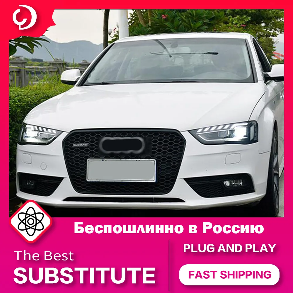 AKD Car Styling Headlights for AUDI A4 B8 2013-2016 LED Headlight DRL Head Lamp Dipped Beam Led Projector Accessories