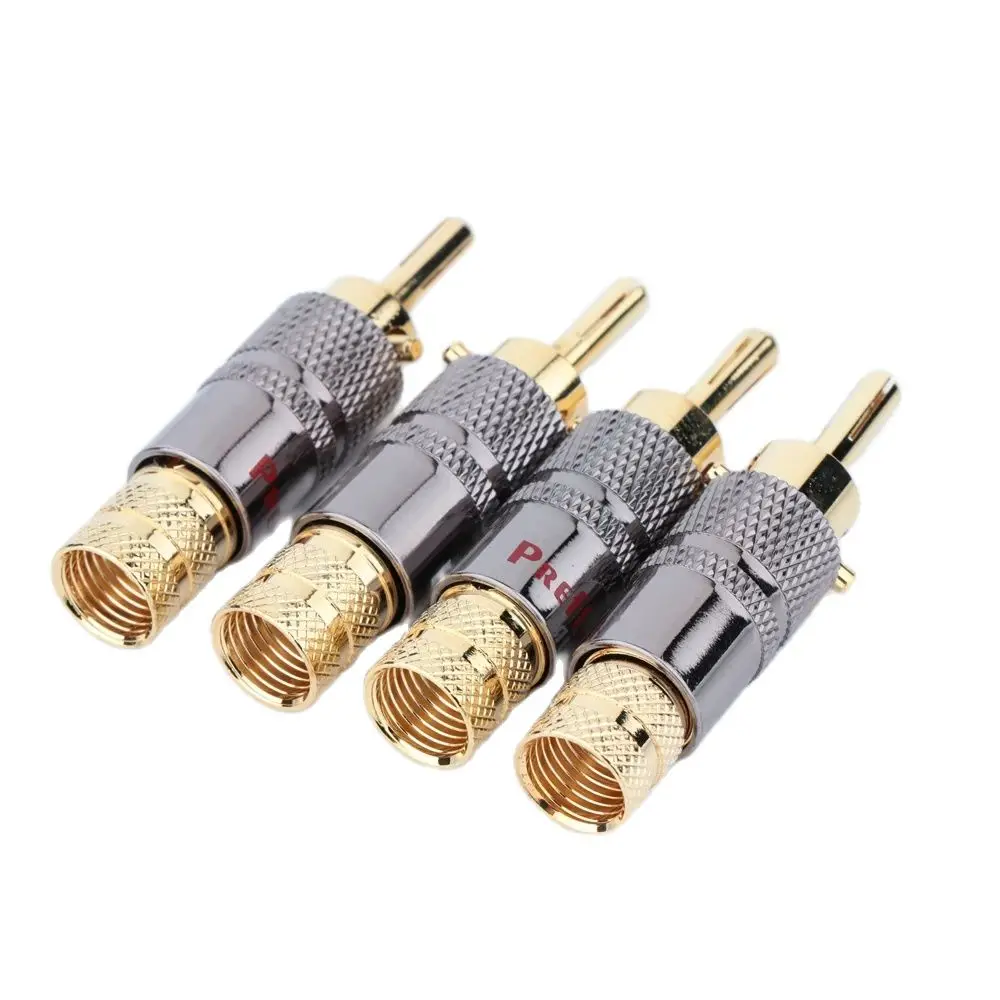 

4/8pcs Preffair New Brass Banana Plug with Lock Red And White Speaker Amplifier Connector Speaker Cable banana plug