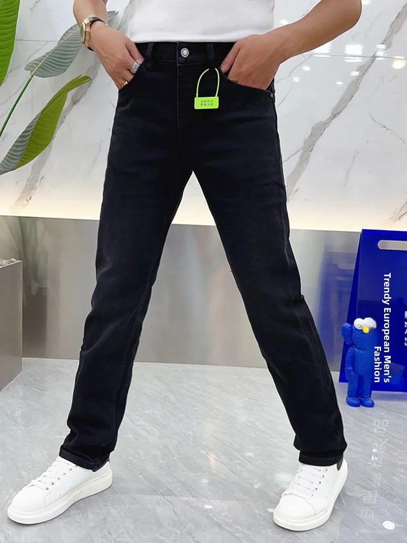 

Bla Straight Leg Jeans Men's Casual Wide Leg Pants Autumn Faion Trendy Versatile Loose Fit Jeans Modern Sle High Waist