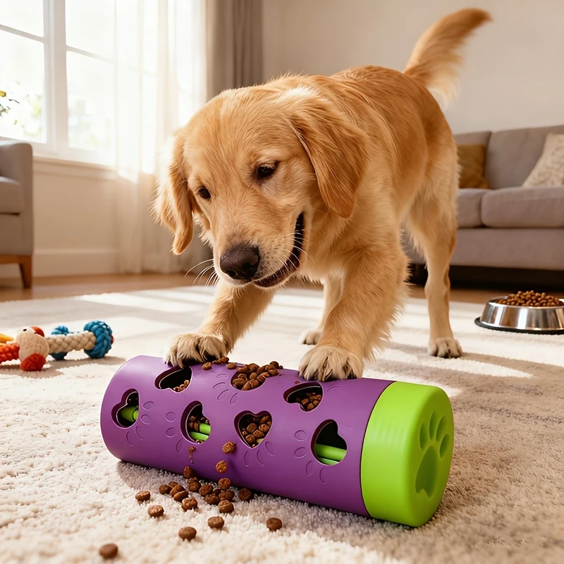 Neues abnehmbares Spielzeug für langsames Fressen und Leckerliabgabe für Haustiere, bissfester Kau-Snack-Roller, der Energie verbraucht und Langeweile lindert, Hundespielzeug