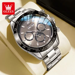 OLEVS 6654 Top Brand Mechanical Watch For Men Stainless Steel Waterproof Automatic Man Watches Week Calendar Display Hand Clock