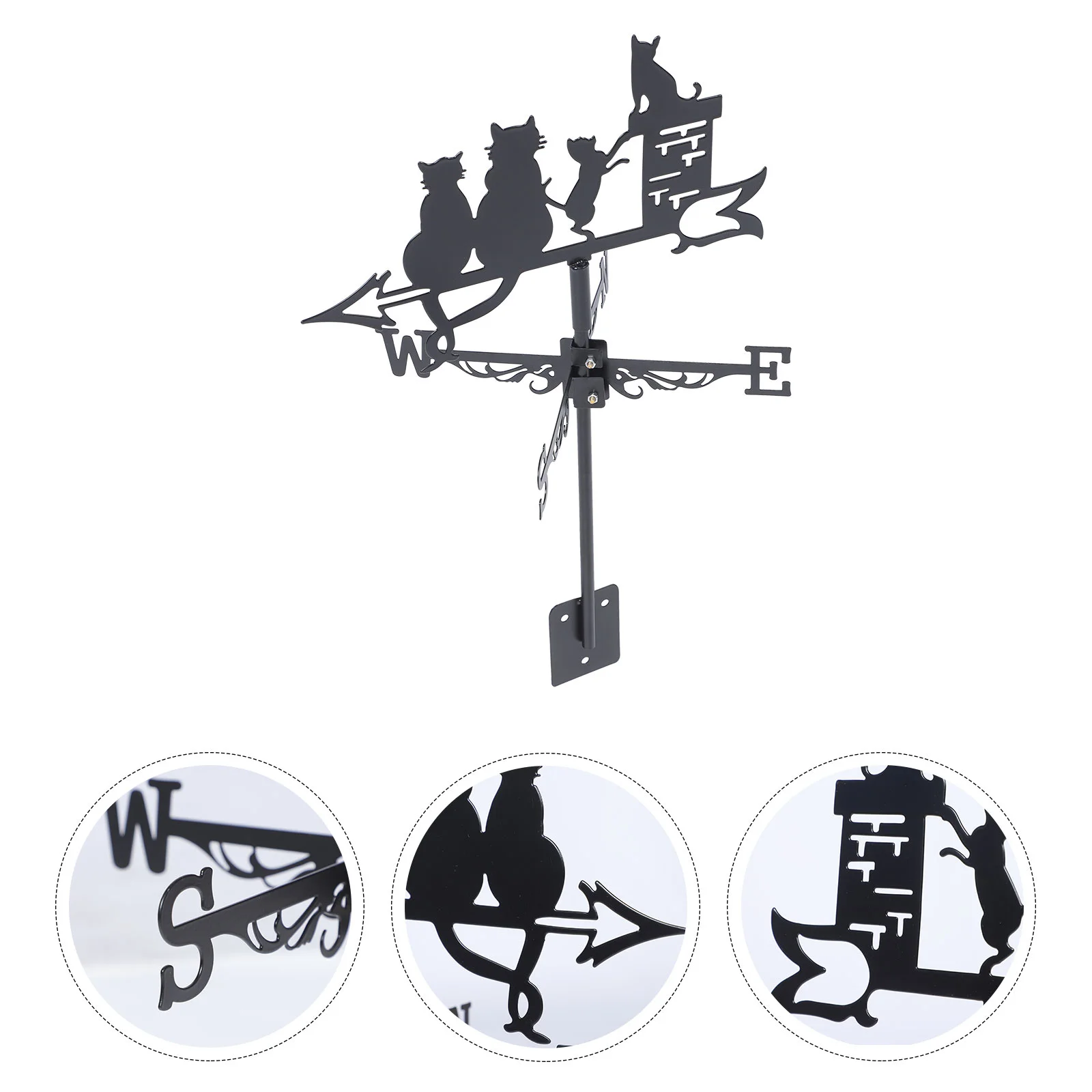 

Weather Vane Cat Shape Roof Decor Wind Vane Direction Indicator Cat Model Farmhouse Weather Vane For Garage Garden Lawn Decor