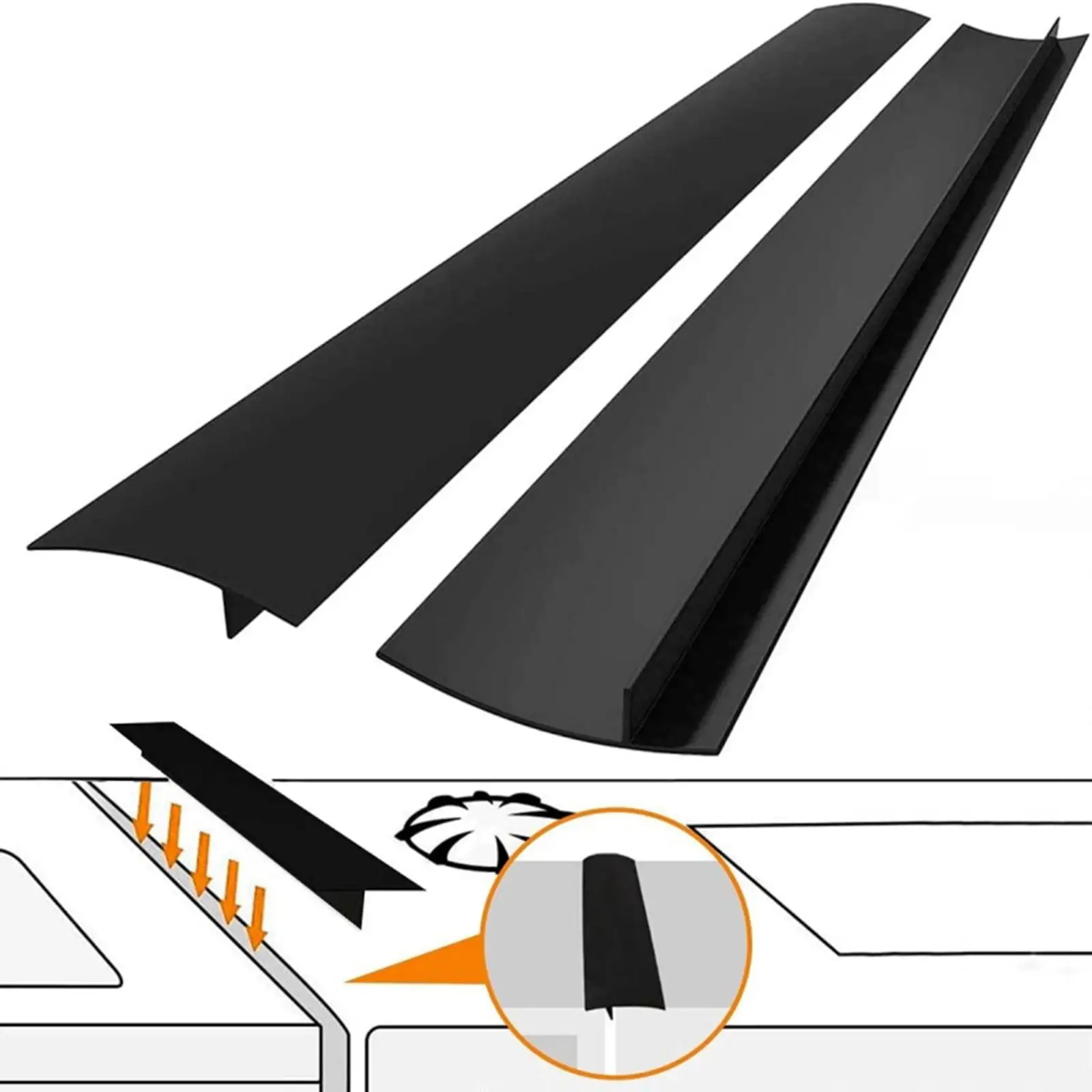 Silicone Oven Gap Cover Heat Resistant Oven Gap Filler Seals the Gap Between Filler Cover Kitchen Cooktop Parts Accessories