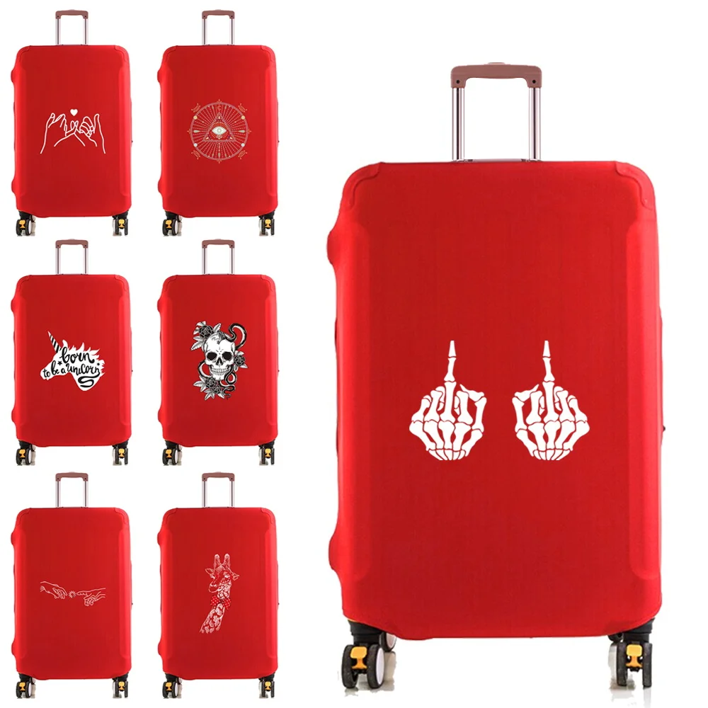 

Travel Suitcase Elastic Dust Cases Luggage Protective Cover for 18-28 Inches Cute White Cutout Pattern Trolley Case Accessories