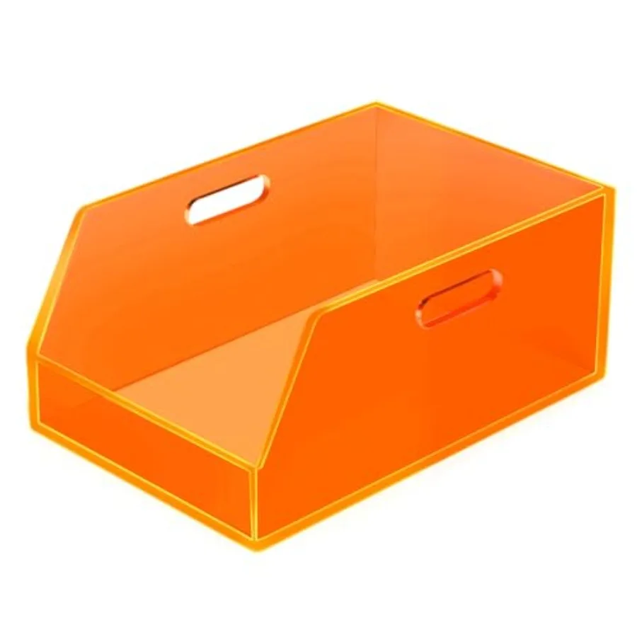 

Stackable Storage Bins Open Front Organizer Bins with Handles Acrylic Storage Container for Pantry Kitchen Cabinet Bathroom Clo