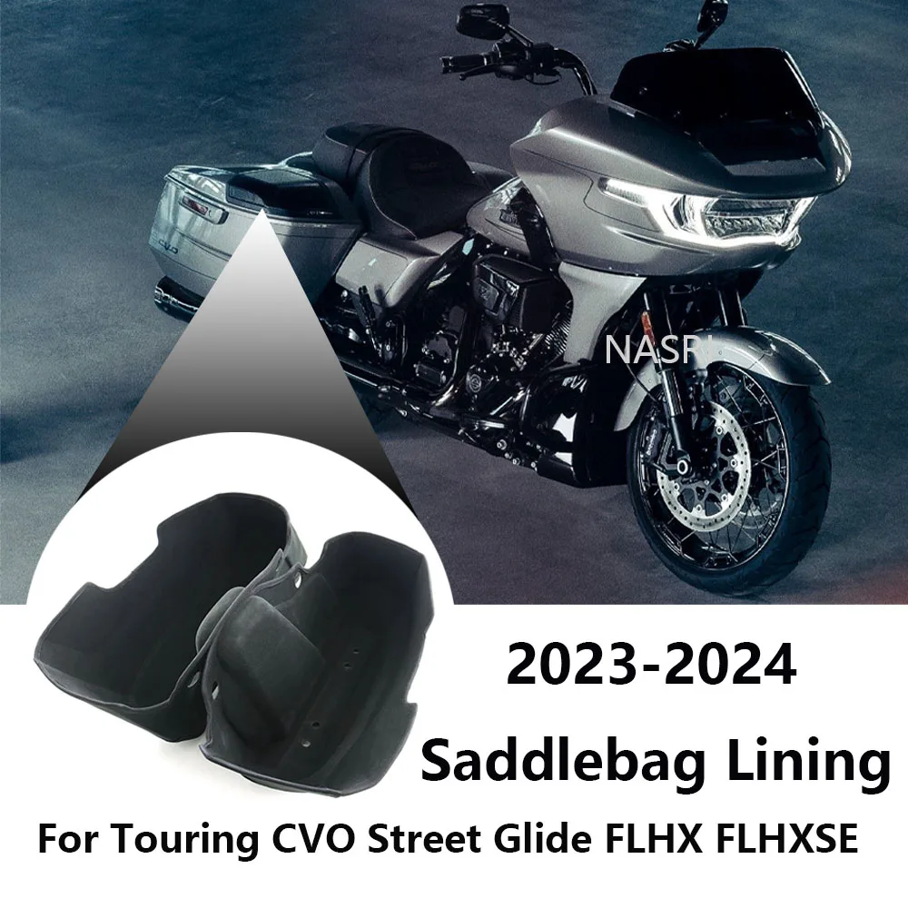 NEW Motorcycle Black Premium Fitted Saddlebag Lining For Harley Touring CVO Street Glide FLHX FLHXSE 2023 2024 Street Sliding