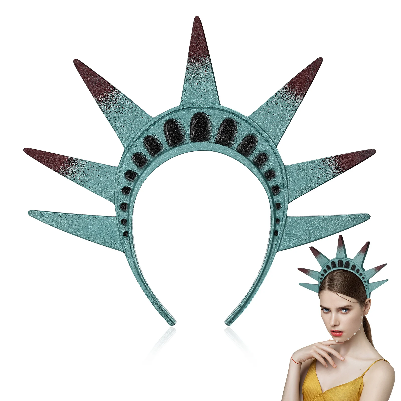 

Patriotic Statue of Liberty Hat Crown Headband for Independence Day Celebration Costume Party Favors for