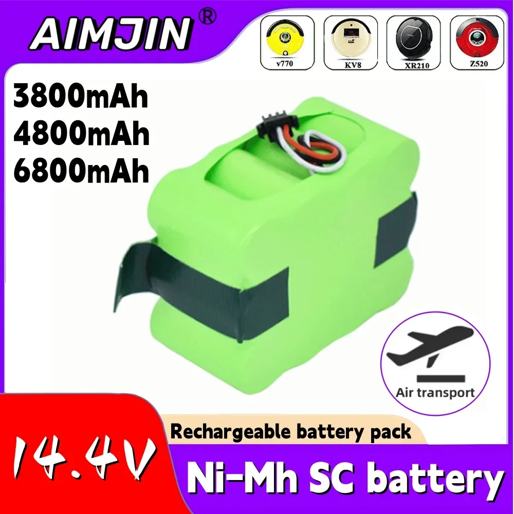 NEW SC 14.4V Ni-MH battery 3800/4800/6800mAh for KV8 XR210 XR510 XR210A XR210B XR510B XR510C Vacuum Cleaner Sweeping Robot