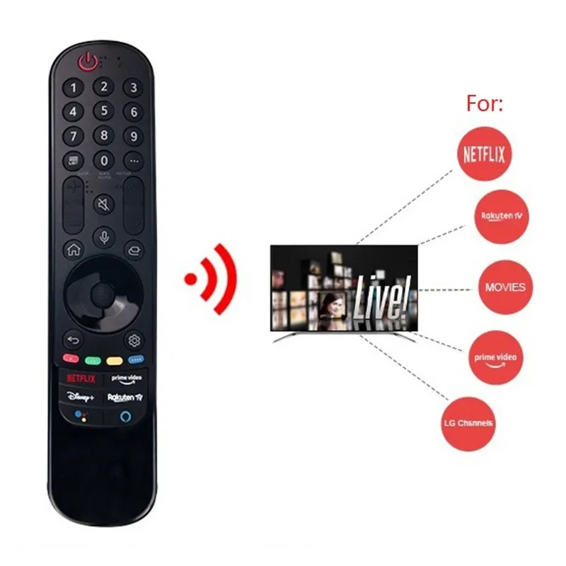 AN-MR21GA Zamienny pilot Magic Voice do telewizorów 55UP7700PUB 43NANO75UPA 43UP7100ZUF Ultra HD Smart TV z 4 klawiszami skrótów