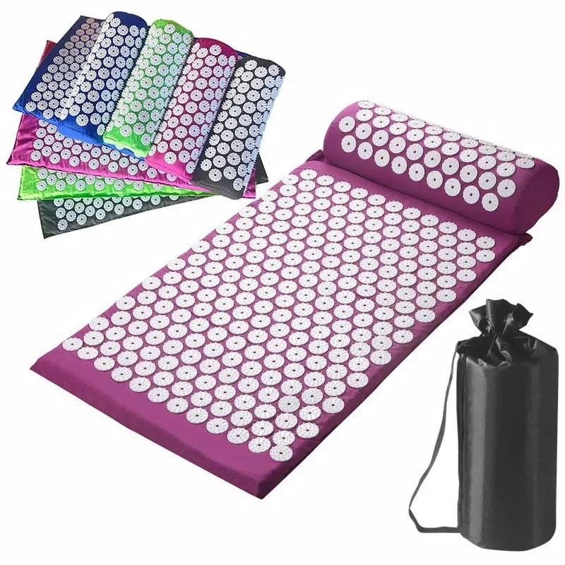 62*38cm Massager Cushion Massage Mat Acupressure Relieve Back Body Pain Spike Mat Acupuncture Yoga Mat/Pillow