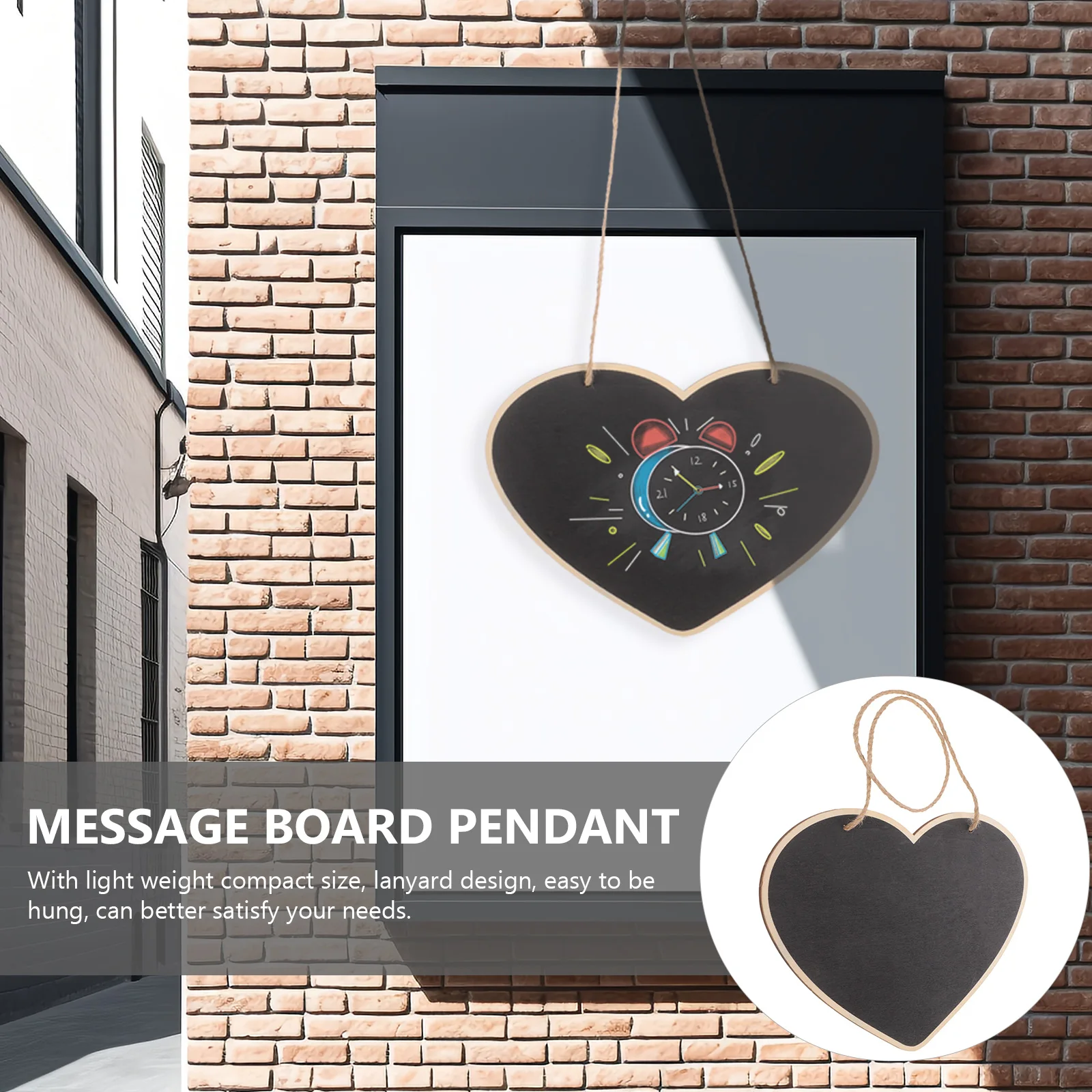 

Hanging Chalkboard Sign Mini Wooden Message Board Reusable Door Wall Decor for Cafe Restaurant Office Use Chalkboard Sign