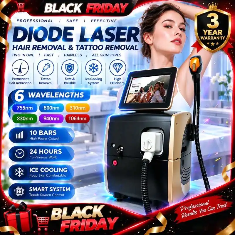 Professional Diode Laser Hair Removal 4 Wavelengths Ice Titanium Permanent Alexandrite Hair Removal Device 4000W
