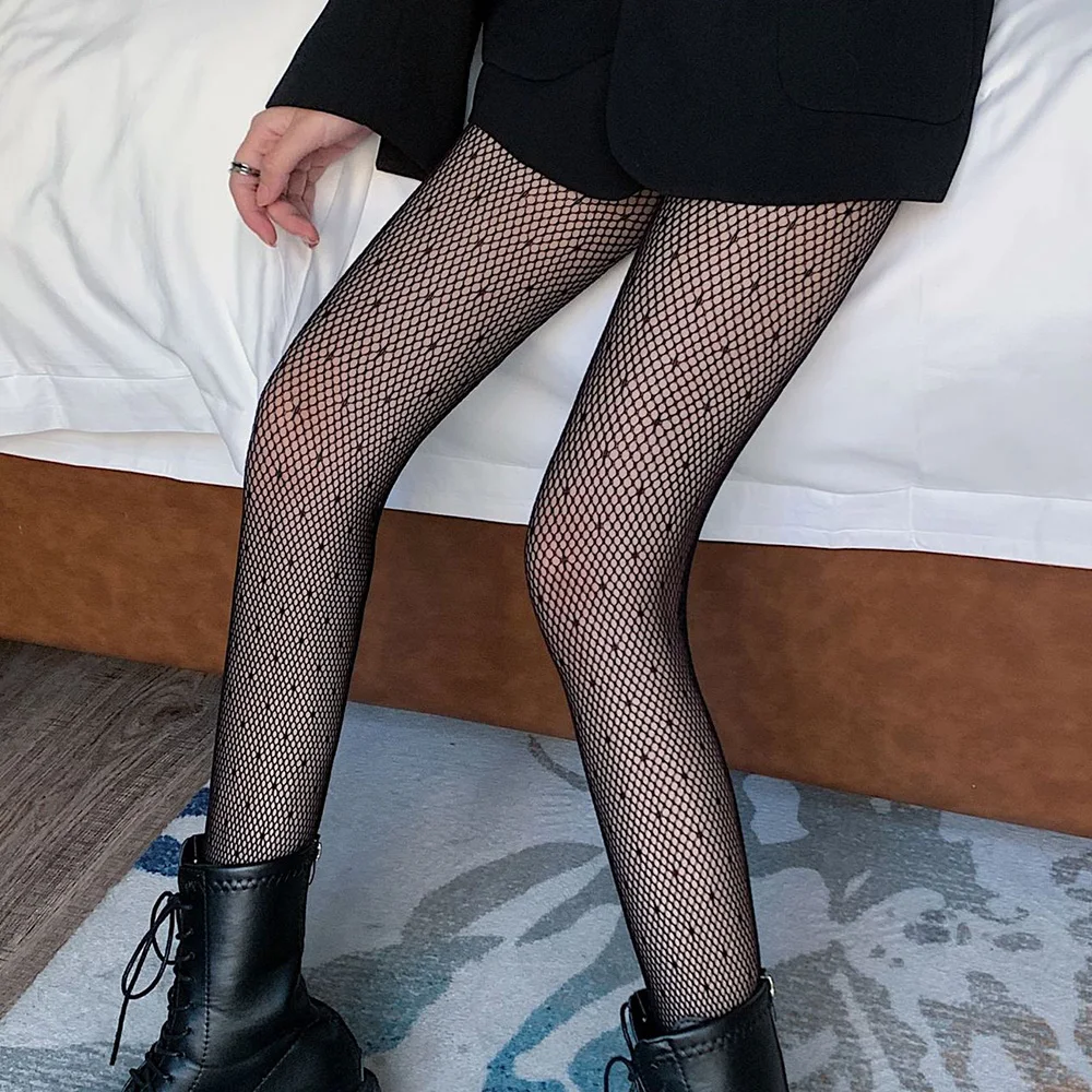

Summer Sexy Female Hollow Women Star Print Mesh Stockings Pantyhose Women Tights Fishnet Stocking
