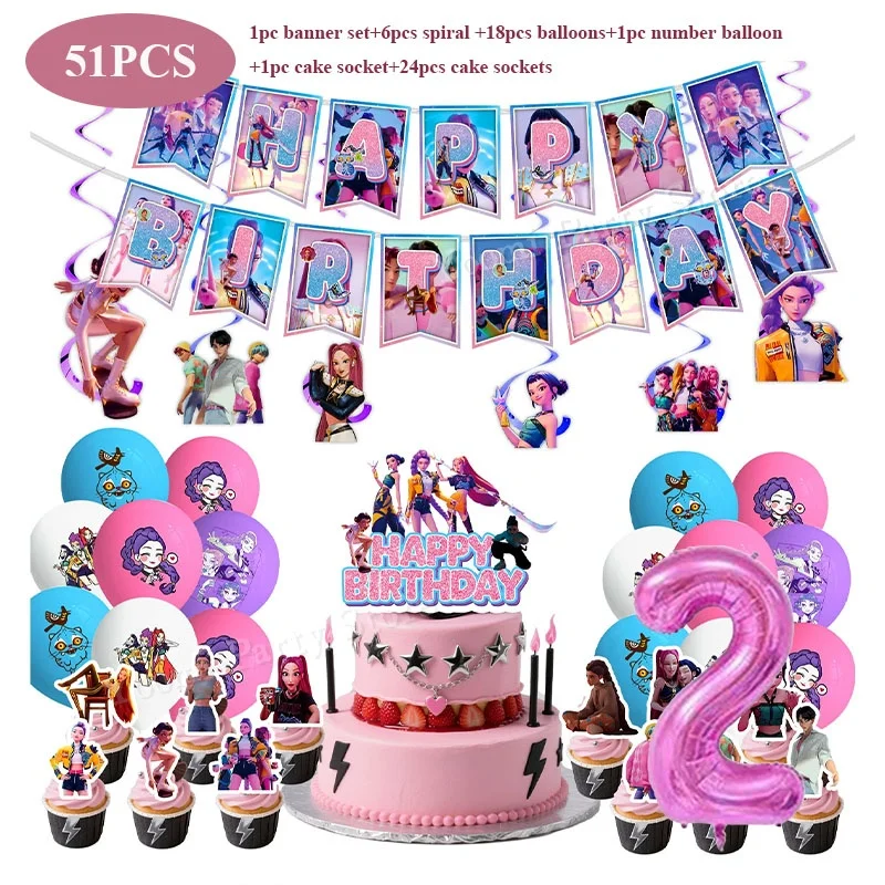 Geburtstagsparty-Dekorationsset Cartoon-Film-Mädchen Motiv Teller Becher Servietten Luftballons Baby-Shower-Party Geschenk