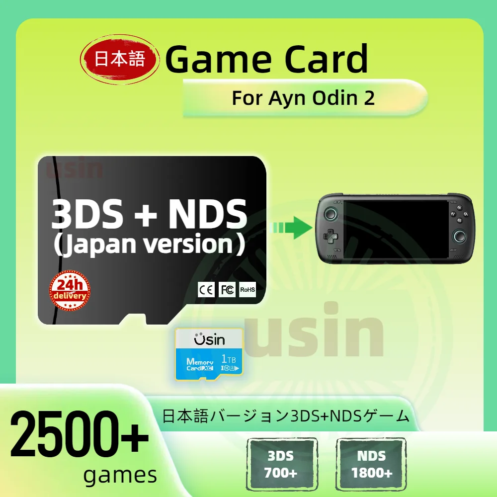 TF Game Card For Ayn Odin 2 Mini Lite Japan Version Retro Classic Games 3DS NDS Android Portable Memory SD 1Tb 2500+ GAMES