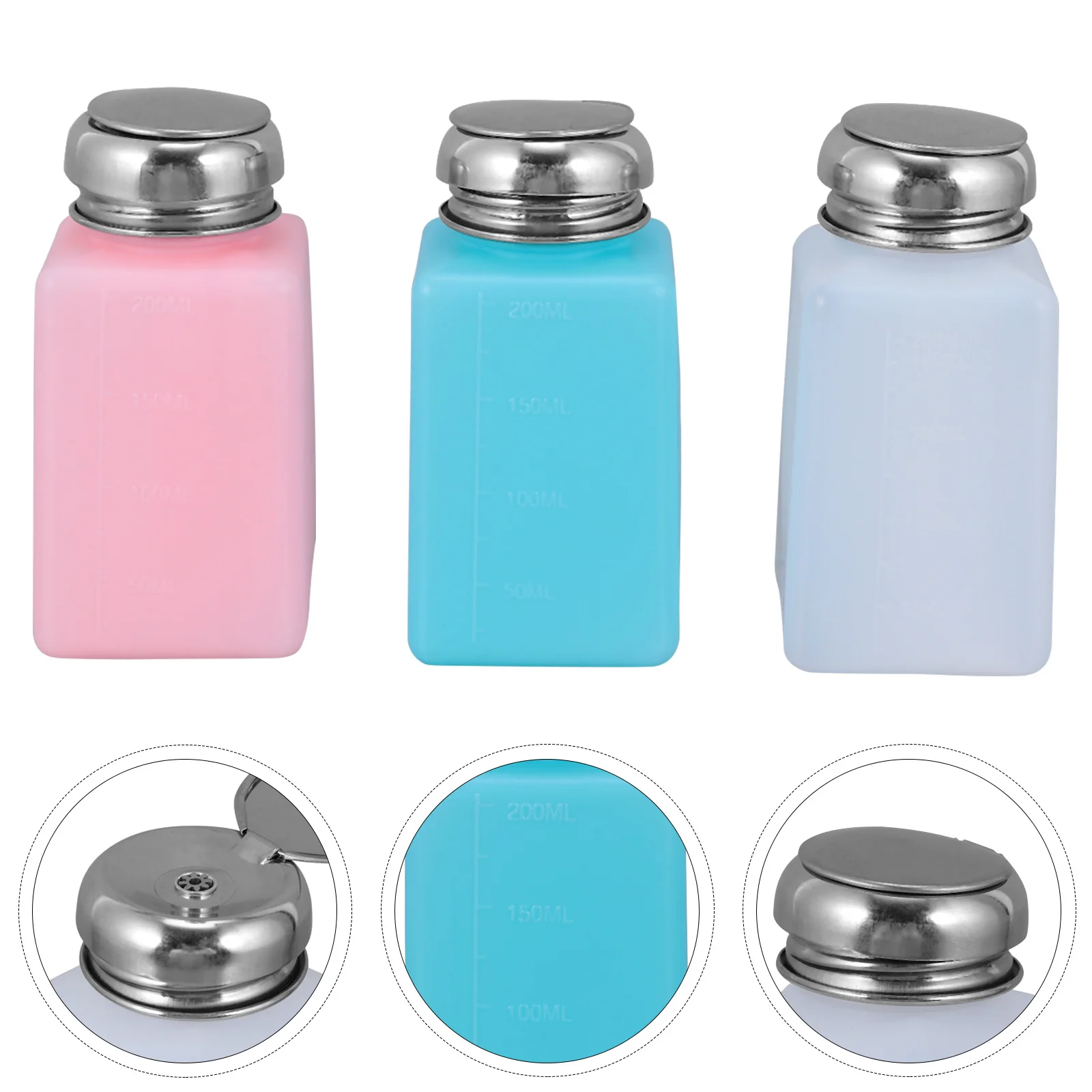 Bouteille de dissolvant d'ongles, distributeur Compact et léger, stockage anti-fuite, conception en plastique, bouteille vide 3 pièces