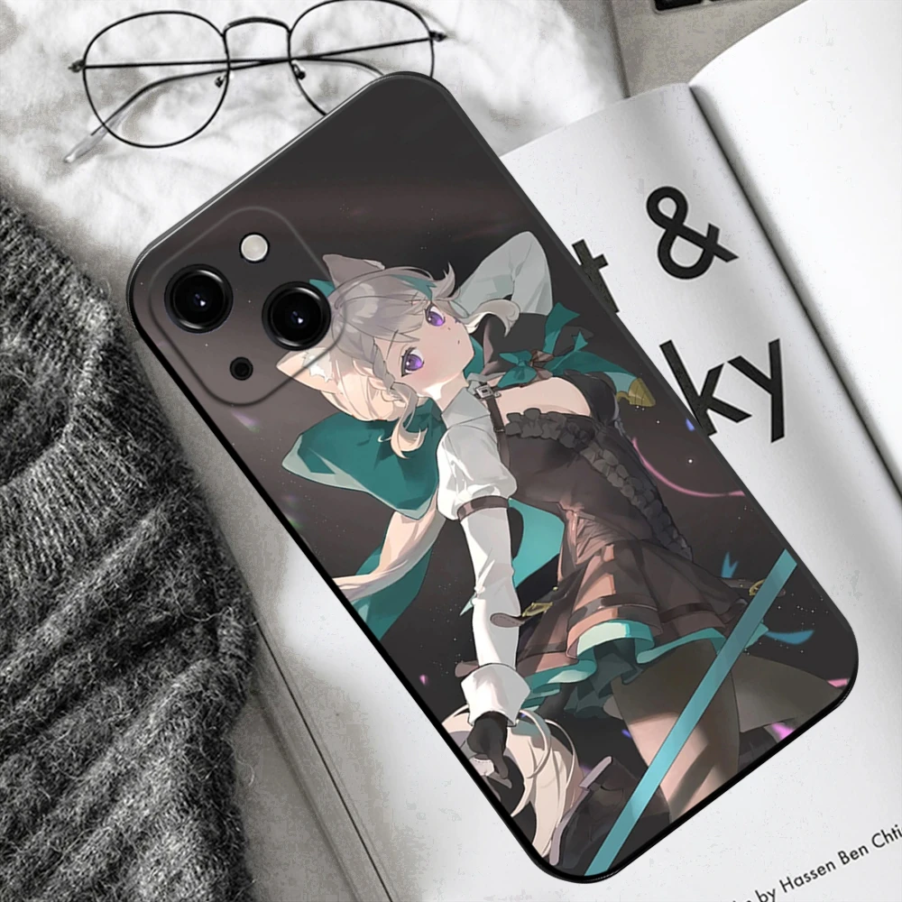 Funda de teléfono lycra Fontaine Genshin Impact 4 Elegance in the Shadows para iPhone 14 13 12 11 Pro Max Mini XS X XR SE3 2 7 8 Plus