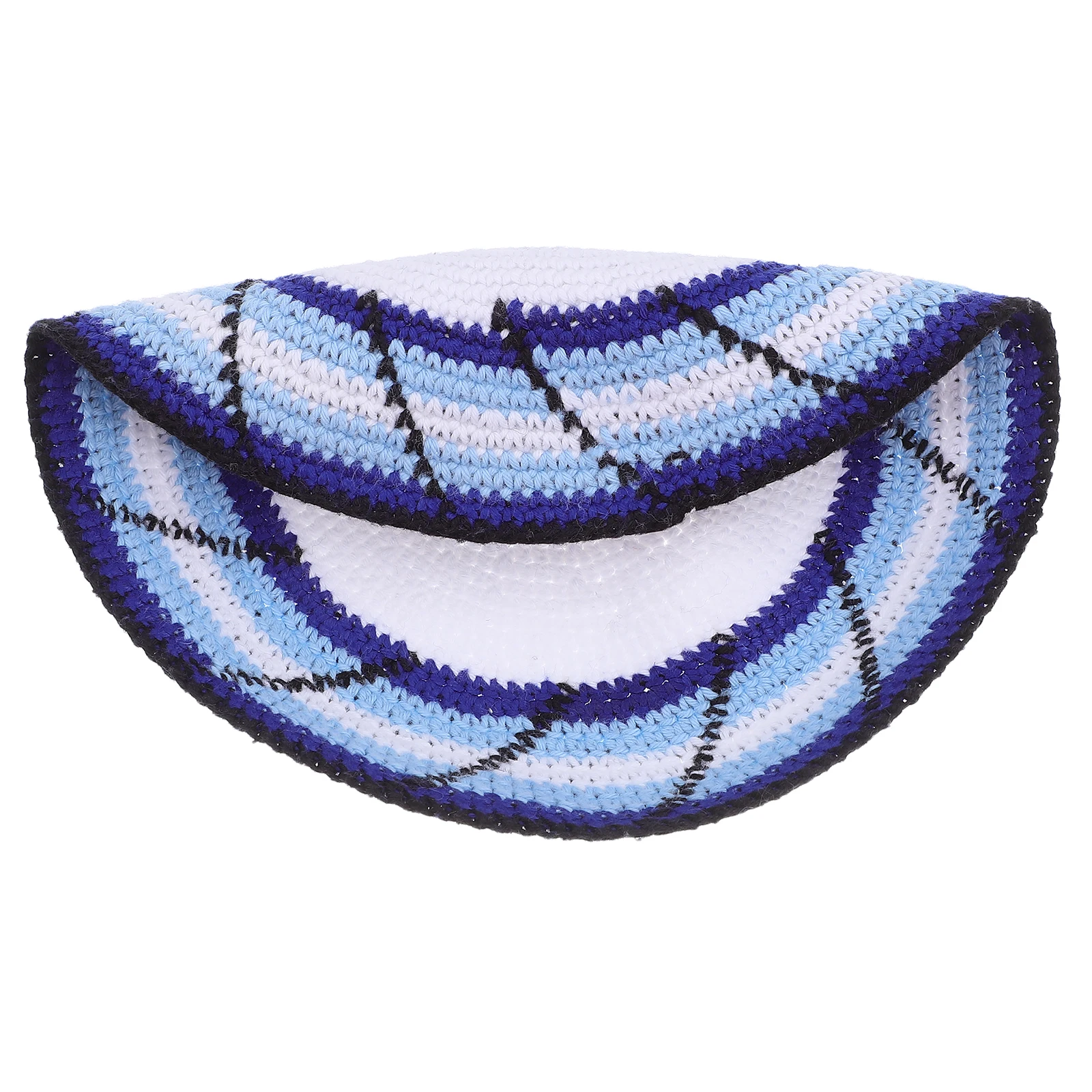 

1pcs Hand-Knitted Kippah Men’S Jewish Skullcap Lightweight Mesh Top Yarmulke Hat For Religious Ceremony Daily Wear Cap