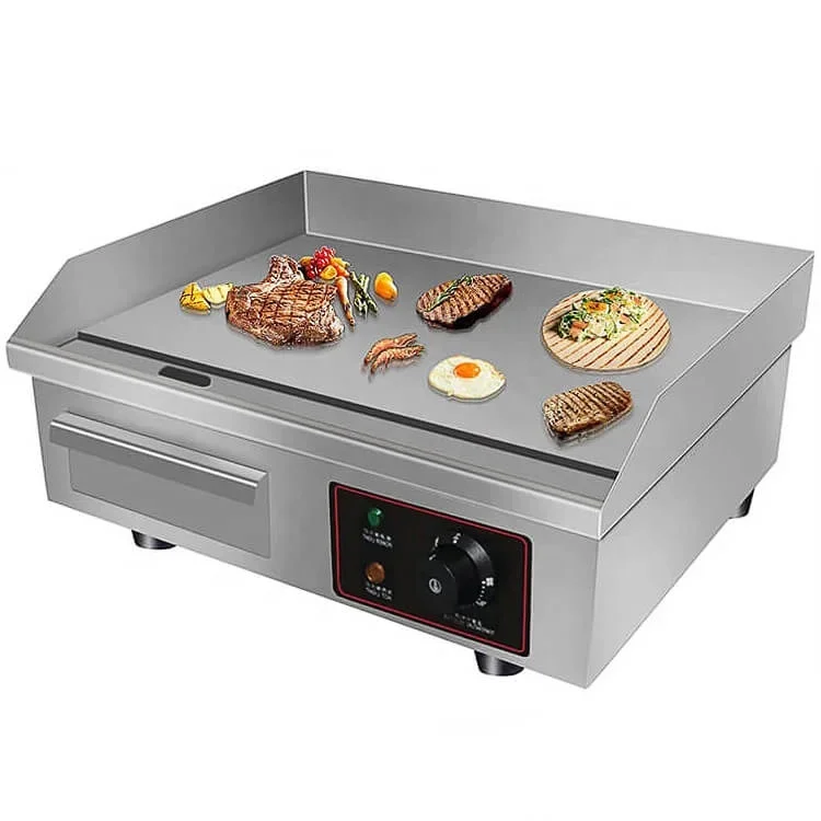 Commercial Restaurant Equipment Stainless Steel Table Top Flat Electric Barbecue Burger Grill Griddle