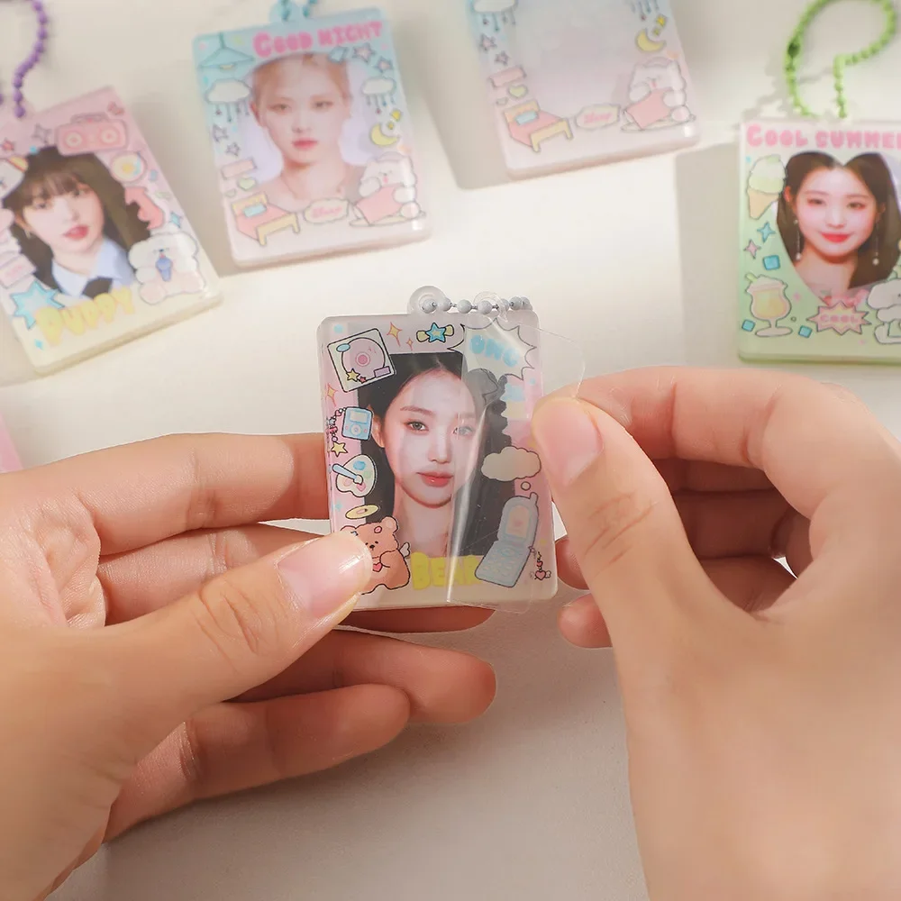 1/2inch Kawaii cards Holder Acrylic Photo Frame Pendant For Lover Friends Gift Photocards Cover