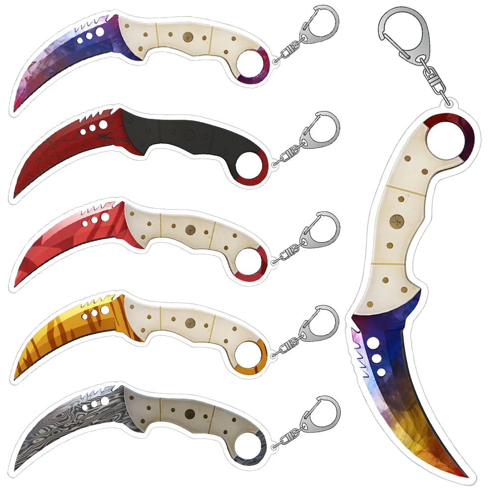 Guo Xiao Luo CS GO juego arma Talon cuchillo pieles azul acero matanza vainilla Doppler acrílico llavero bolsa colgante regalo de vacaciones