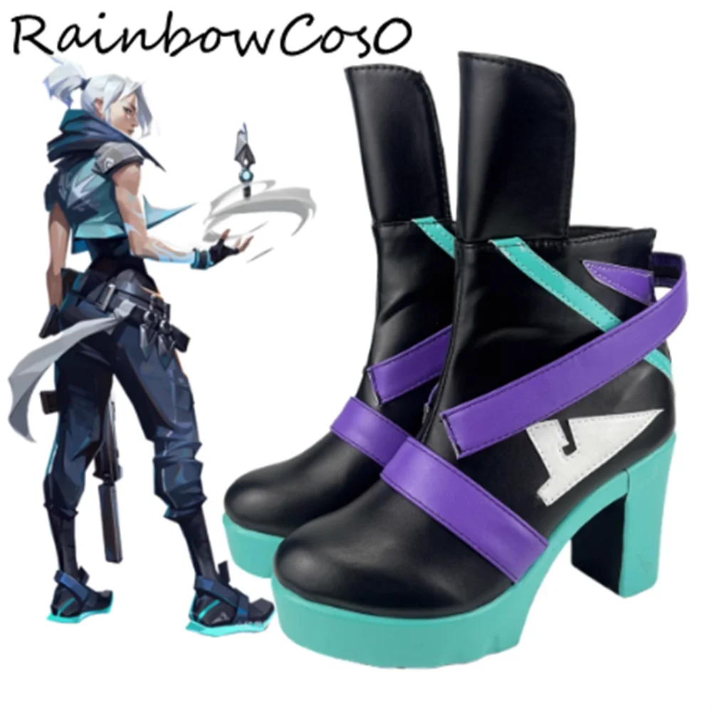 

Jett Han Sunwoo Обувь для косплея Сапоги Игра Аниме Вечеринка Хэллоуин RainbowCos0 W5344