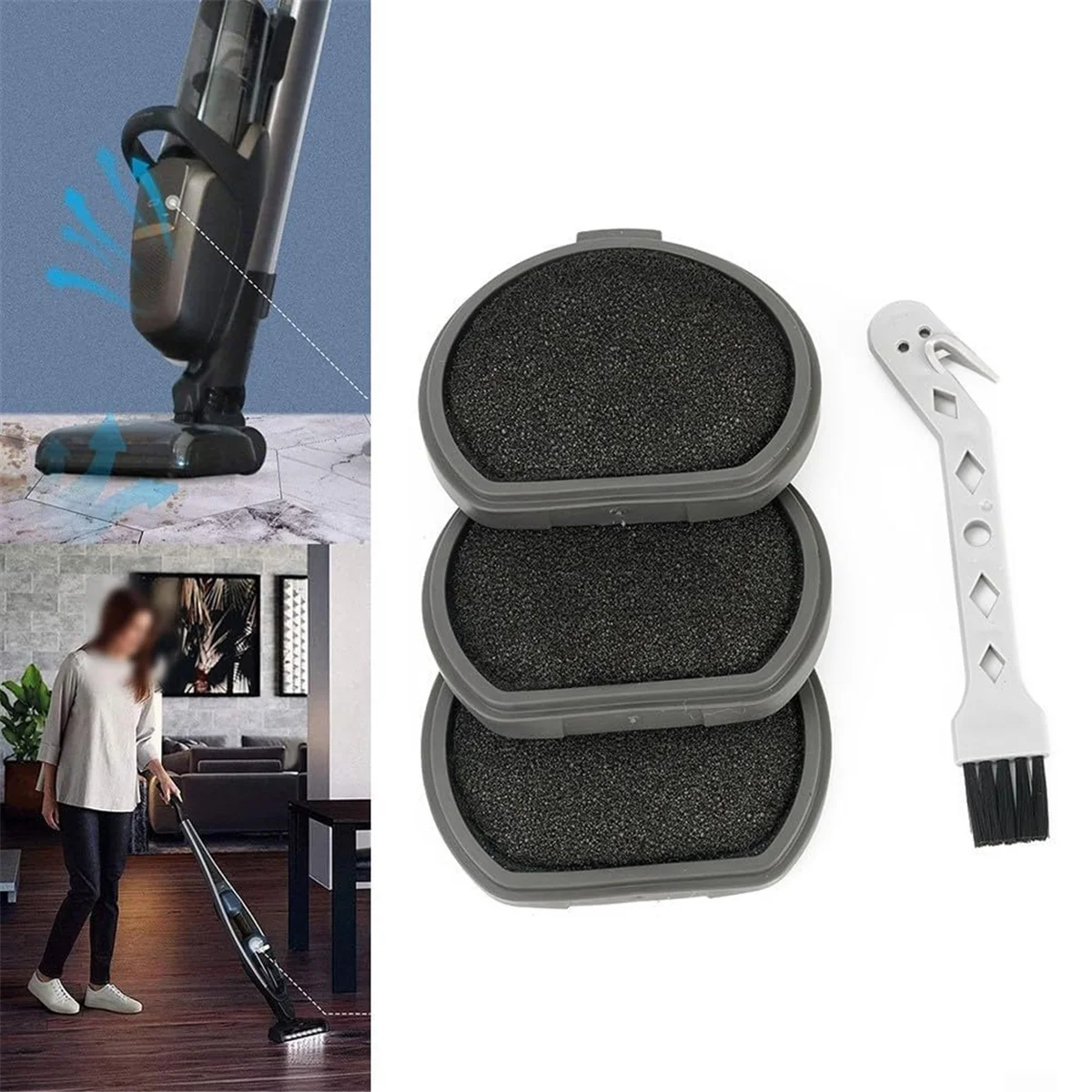 Kit de cepillo de limpieza de filtro premotor, pieza de repuesto para AEG FX9 QX9, accesorios para aspiradoras inalámbricas