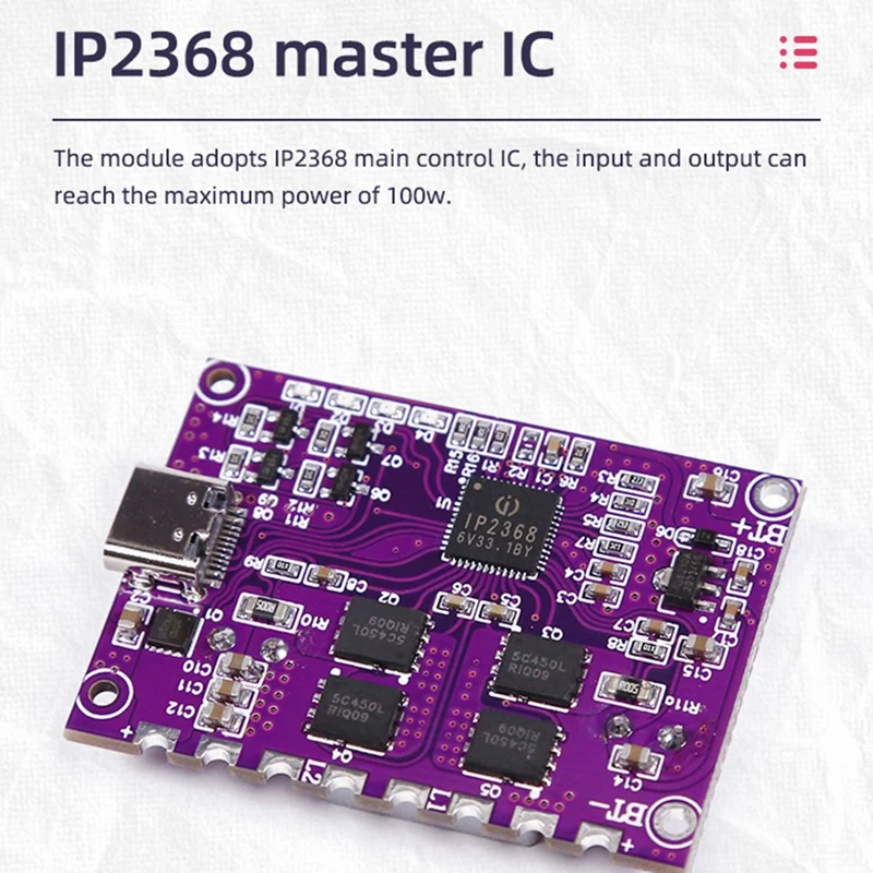 IP2368 Bidirectional 100W Fast Charging Module Buck-Boost Type-C Interface Lithium Battery Power Fast Charging Board