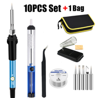 EU/US Solder Solder Iron Repair Kit 220V/110V Electric Tool 60W Nib Heating Adjustable Temperature
