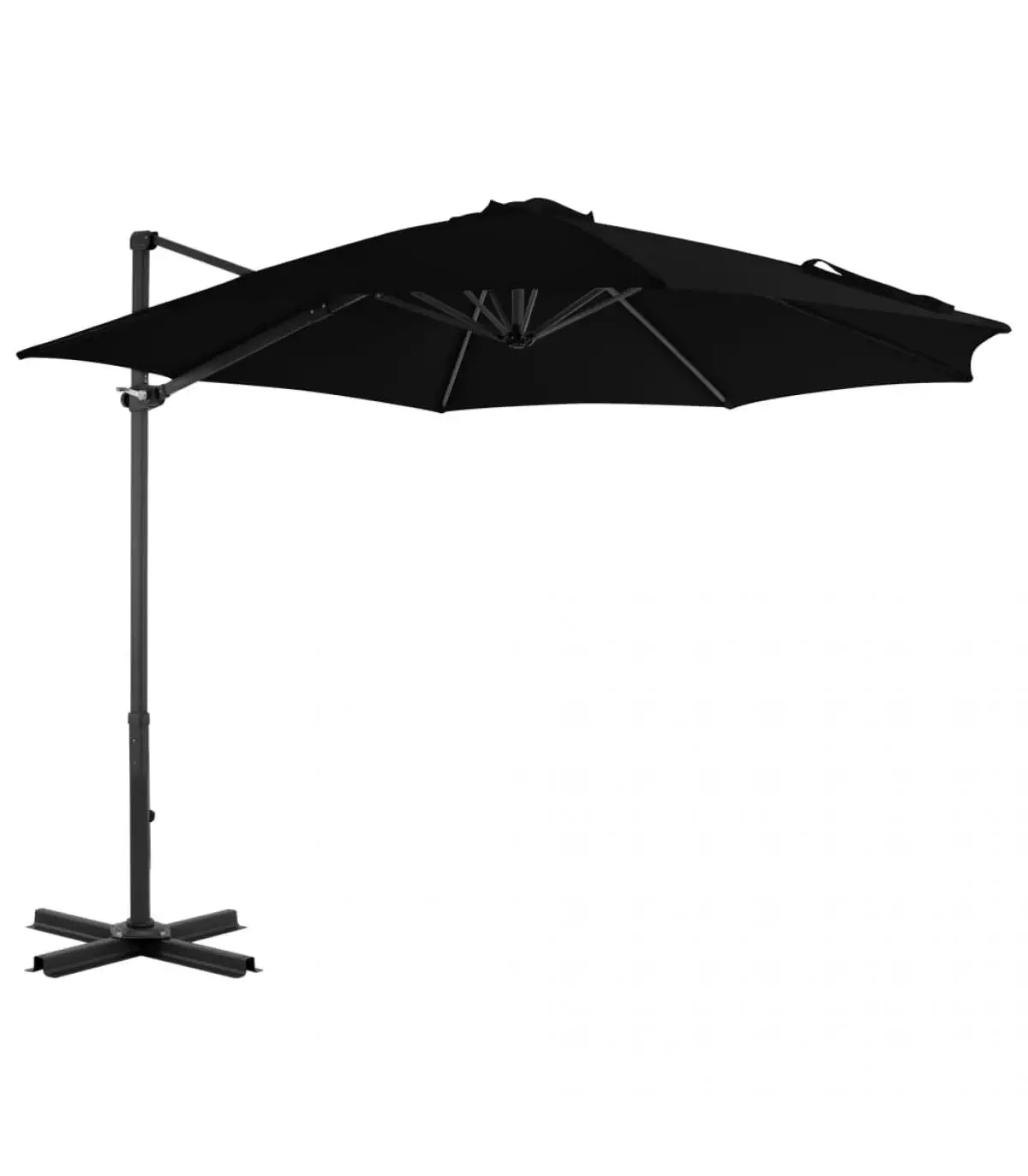 300 cm black aluminum pole cantilever umbrella