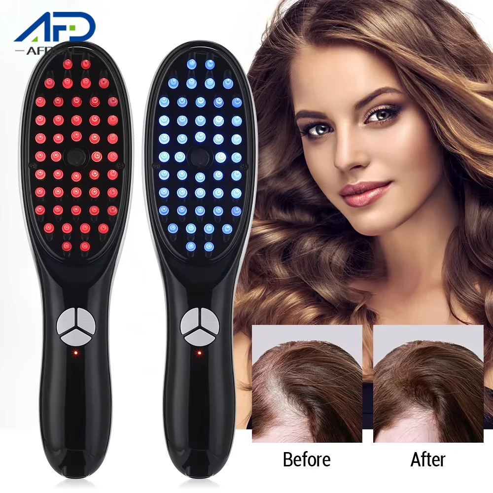 

Electric Massage Comb Blue Red Light Therapy Vibration Brush Massage Spray Negative Ion Massager Spray Scalp Massage Comb