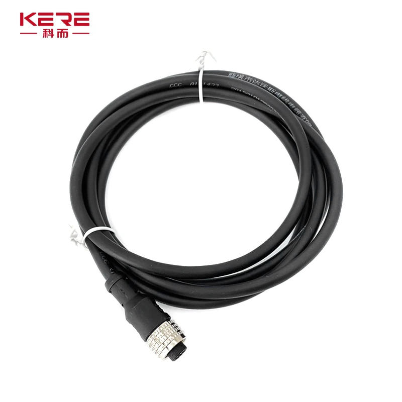 KERE 1Pcs M12 Sensor Connector 4 5 8 Pin Male / Female Aviation Plug IP67 Waterproof Wire A Type 2m PVC Cable