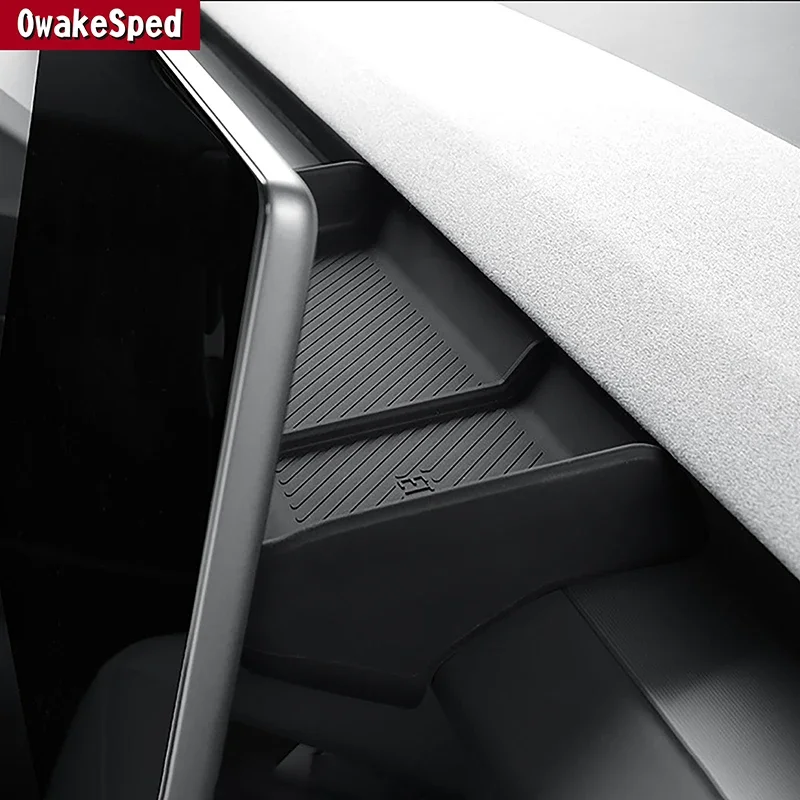 

Car Console Dashboard Storage Box Silicone Pad Container Organizer For Tesla Model 3 2023 2024 Decoration Interior Accessories