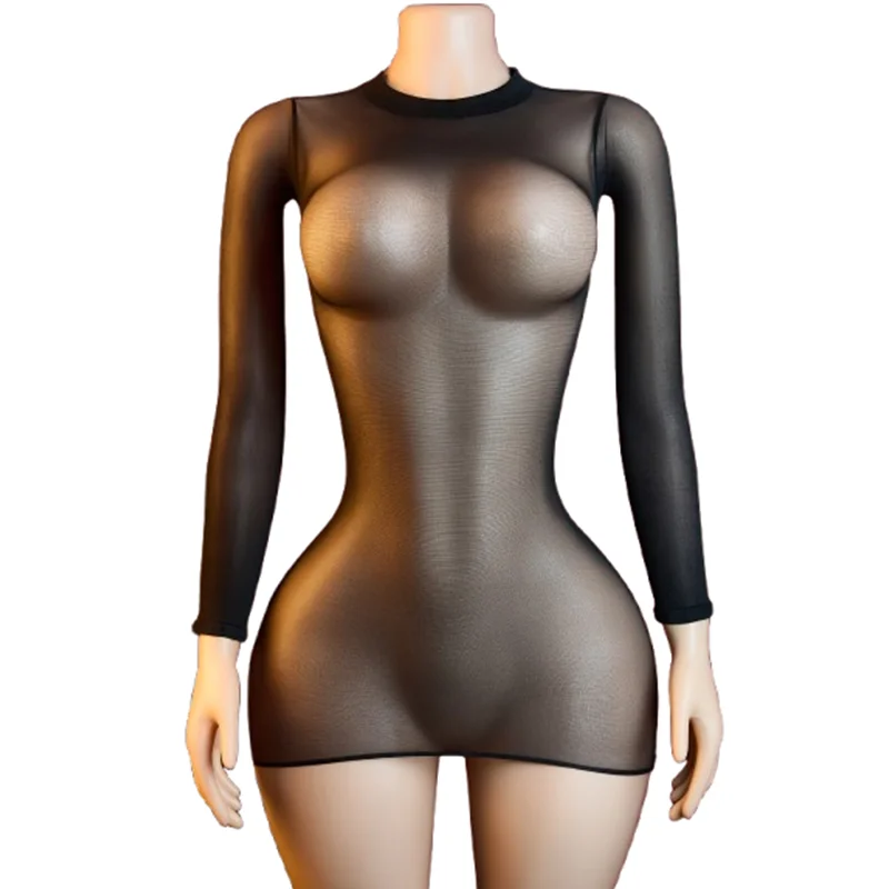 1-Piece Set: Sexy, semi-sheer, silky dress—perfect for romantic evenings, boudoir selfies, and passionate nights.