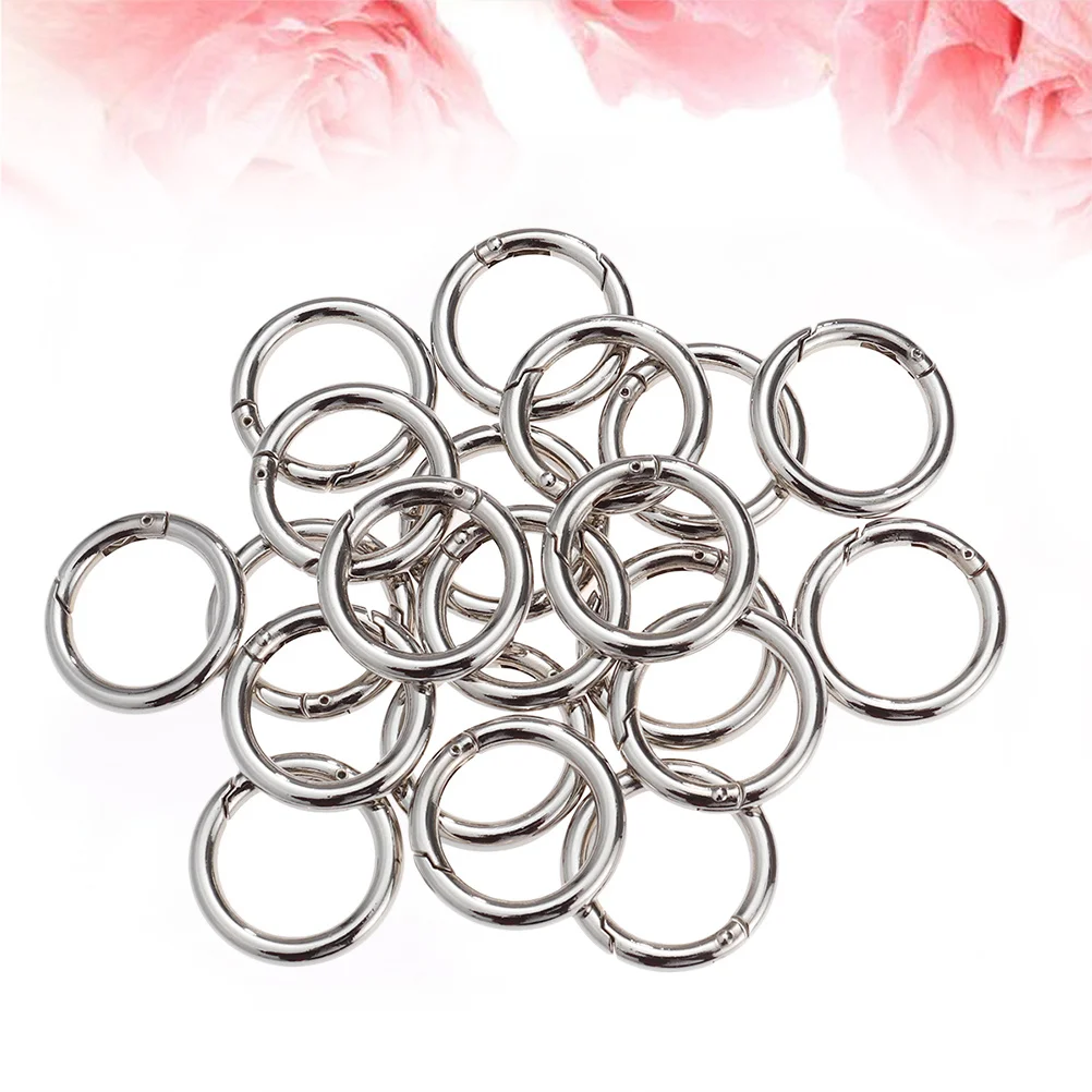 

20 pcs Open Jump Rings 4.0X25Mm Zinc Alloy Split Key Ring Polished Spring Connector For Jewelry Making Craft Diy Findings