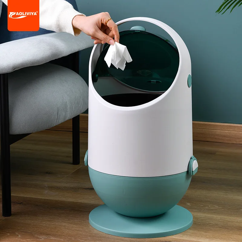 

Aoliviya Trash Can Household Light Luxury Creative Bathroom Kitchen Covered Trash Can Living Room Tissue Toilet Storage Basket