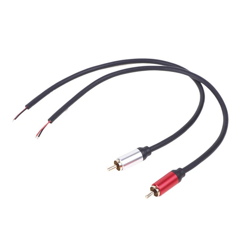 1PCS Speaker Wire RCA Male Plug Jack Connector To Bare Wire Open End Pigtail Cable For Speakers Amplifier Audio Video AV Repair