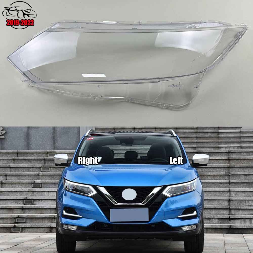 

For Nissan Qashqai 2019-2022 Car Accessories Headlight Cover Transparent Lampshade Lamps Headlamp Shell Lens Plexiglass